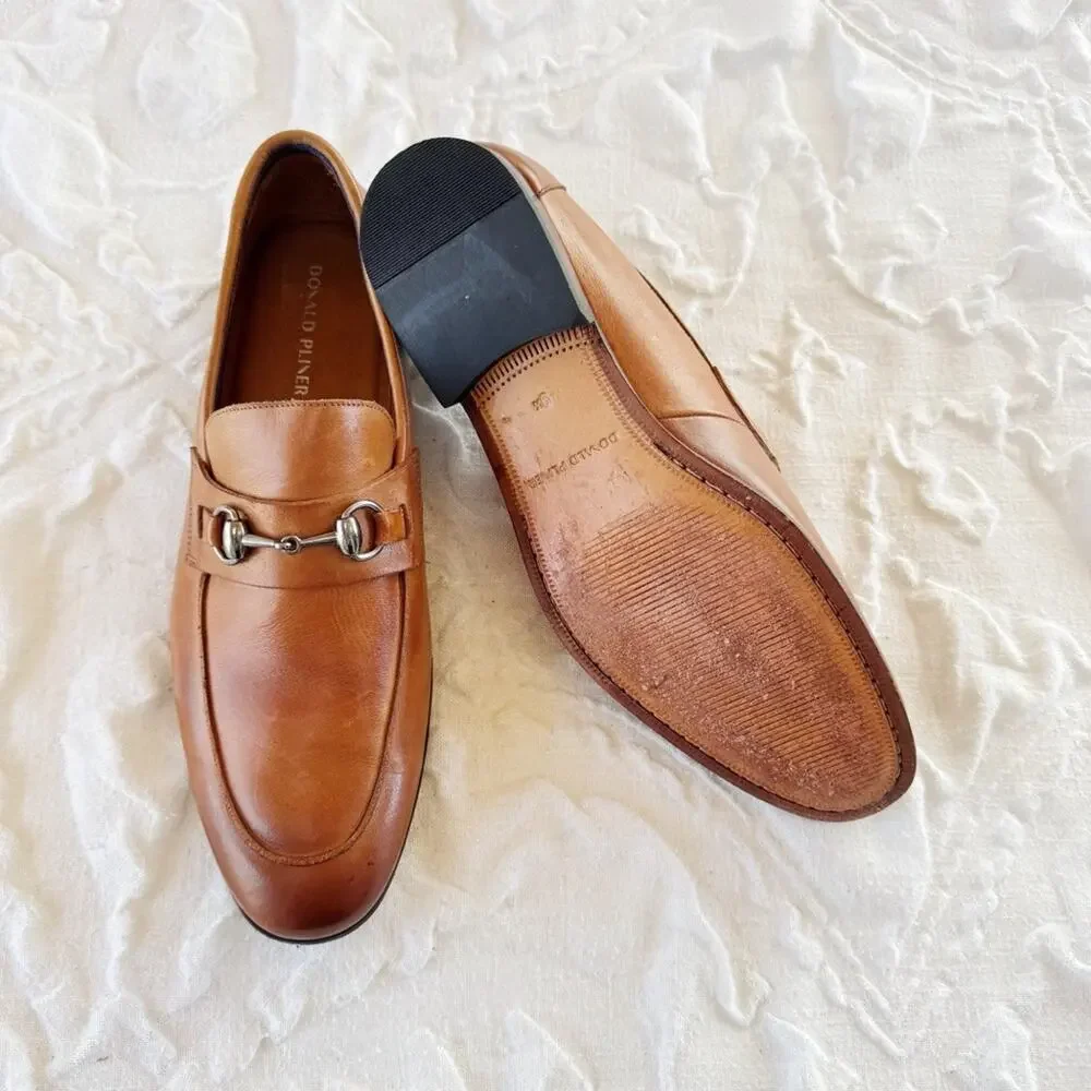 Donald J. Pliner Ted Bit Leather Slip-On Loafers